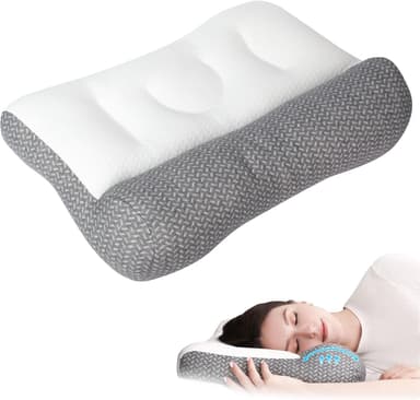 Super Ergonomic Pillow, Orthopedic Correction Bed Pillow Repair Traction Pillow, Neck Support Pillow for Side Sleepers, Neck and Shoulder Pain Pillow for All Sleeping Positions 1