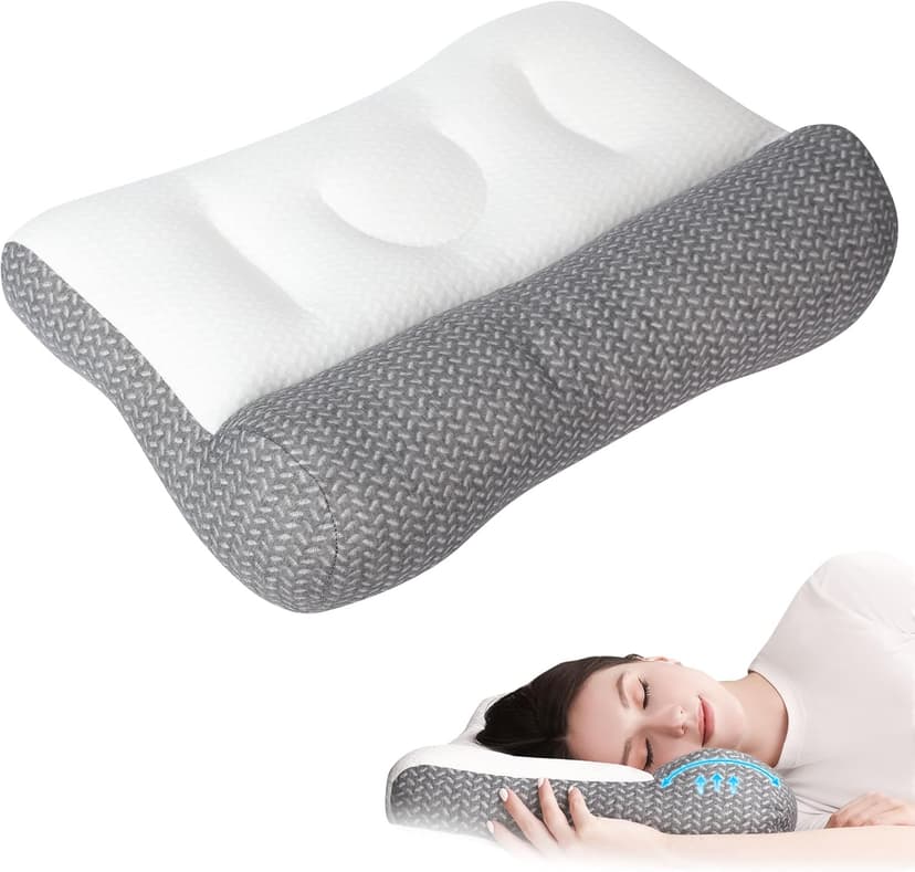 Super Ergonomic Pillow, Orthopedic Correction Bed Pillow Repair Traction Pillow, Neck Support Pillow for Side Sleepers, Neck and Shoulder Pain Pillow for All Sleeping Positions