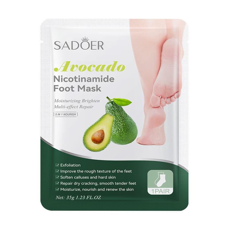 SADOER Avocado Niacinamide Moisturizing Foot Mask Nourishing Foot Care Foot Mask Exfoliating Foot Mask 35g