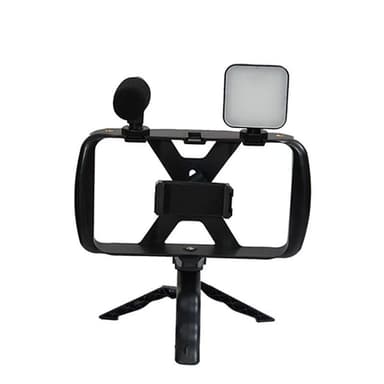 TL-49T Live Broadcast Video Making Kit – Professional Smartphone Vlogging Kit With LED Fill Light, External Microphone, Phone Holder & Mini Tripod For Live Streaming, Video Recording & Content Creation 1