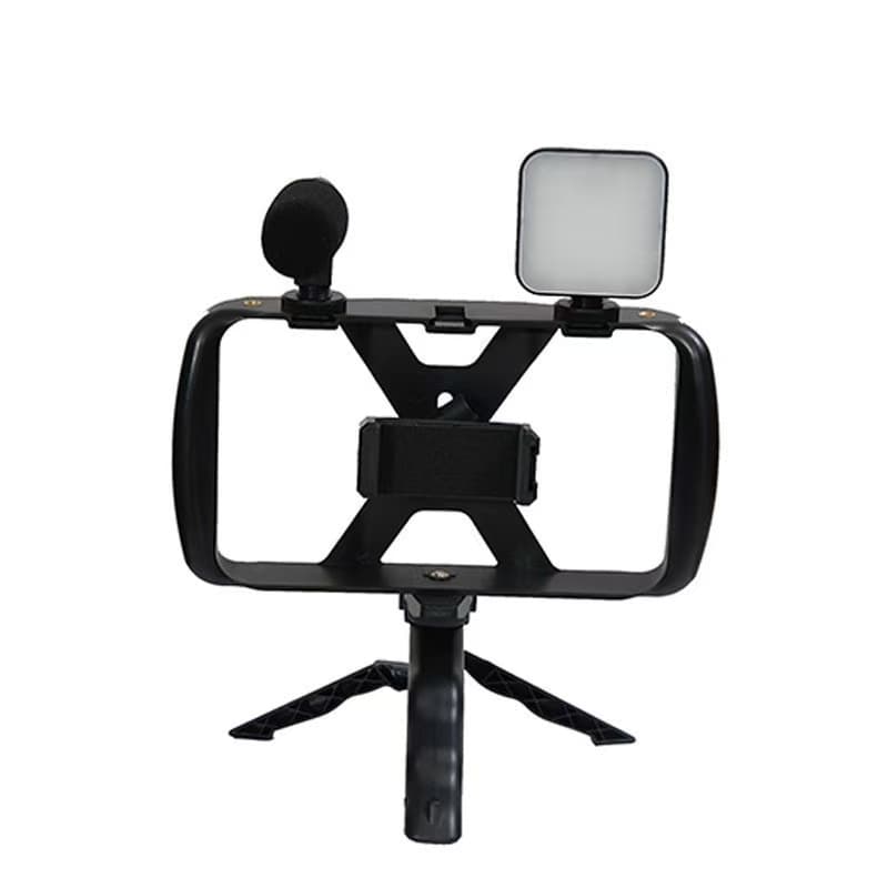 TL-49T Live Broadcast Video Making Kit – Professional Smartphone Vlogging Kit With LED Fill Light, External Microphone, Phone Holder & Mini Tripod For Live Streaming, Video Recording & Content Creation