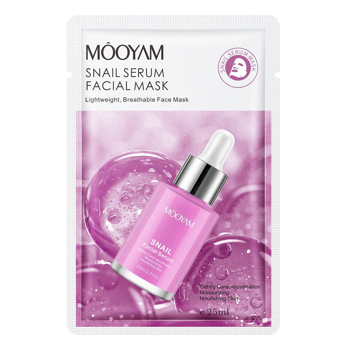 Mooyam Snail Serum Facial Mask , Hydrating, Nourishing & Revitalizing Face Sheet Mask