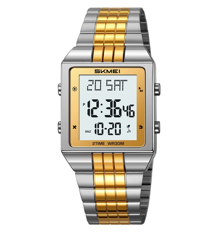 SKMEI 2335 Digital Stainless Steel 30M Waterproof LED Wrist Watch For Men And Women – Alarm, Stopwatch, Calendar & Backlight Display