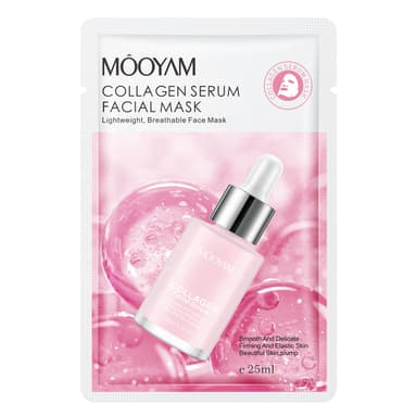 Mooyam Collagen Face Mask Sheet – Overnight Hydrating, Anti-Aging Serum Mask for Nourished, Moisturized Skin 1