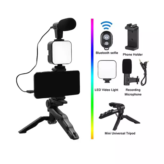AY-49 Video Making Vlogging Kit 5 in 1 For Live Streaming