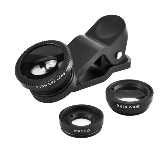 Clip On Camera Lens Kit For Smartphone 3 in 1