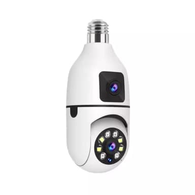 Dual Lens PTZ Bulb Camera 360° 1080P – Motion Tracking, Night Vision & Two-Way Audio Security Camera 1