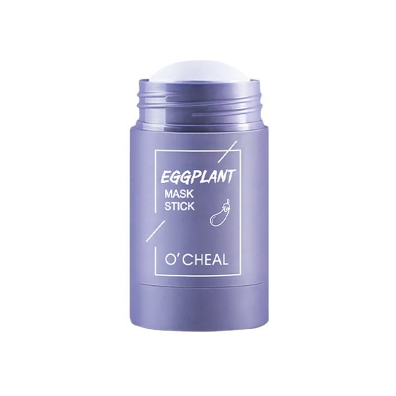 Eggplant Green Tea Solid Cleansing Mask - Purifying Clay Stick for Oil Control, Deep Cleansing, and Blackhead Removal