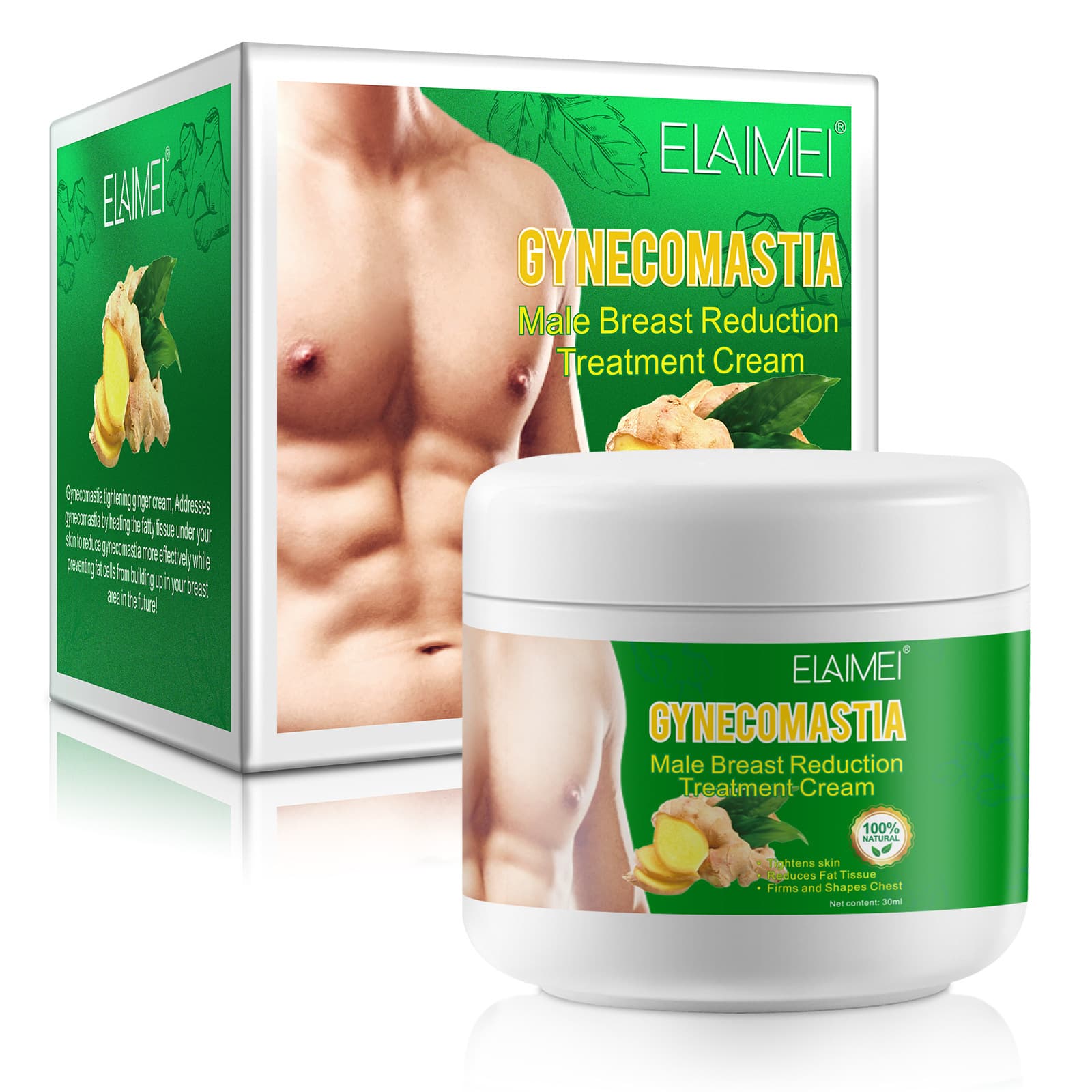 ELAIMEI Gynecomastia Male Breast Reduction Treatment Cream – Chest Firming & Skin Tightening Cream For Men 30ml