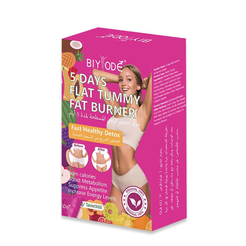BIYODÉ 5 Days Flat Tummy Fat Burner Fast Healthy Detox Tablets – Weight Management, Metabolism Support & Digestive Cleanse Supplement (60 Tablets)