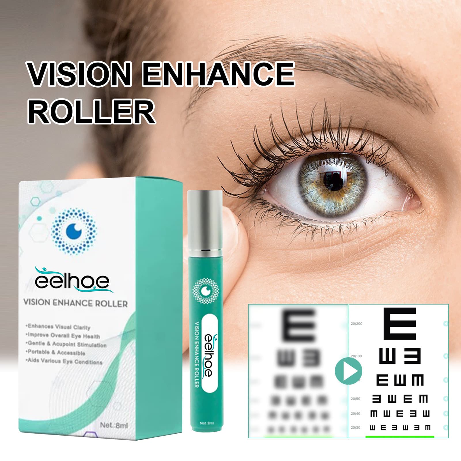 Eelhoe Vision Enhance Eye Roller: Care Product for Men to Improve Eyesight and Reduce Eye Fatigue