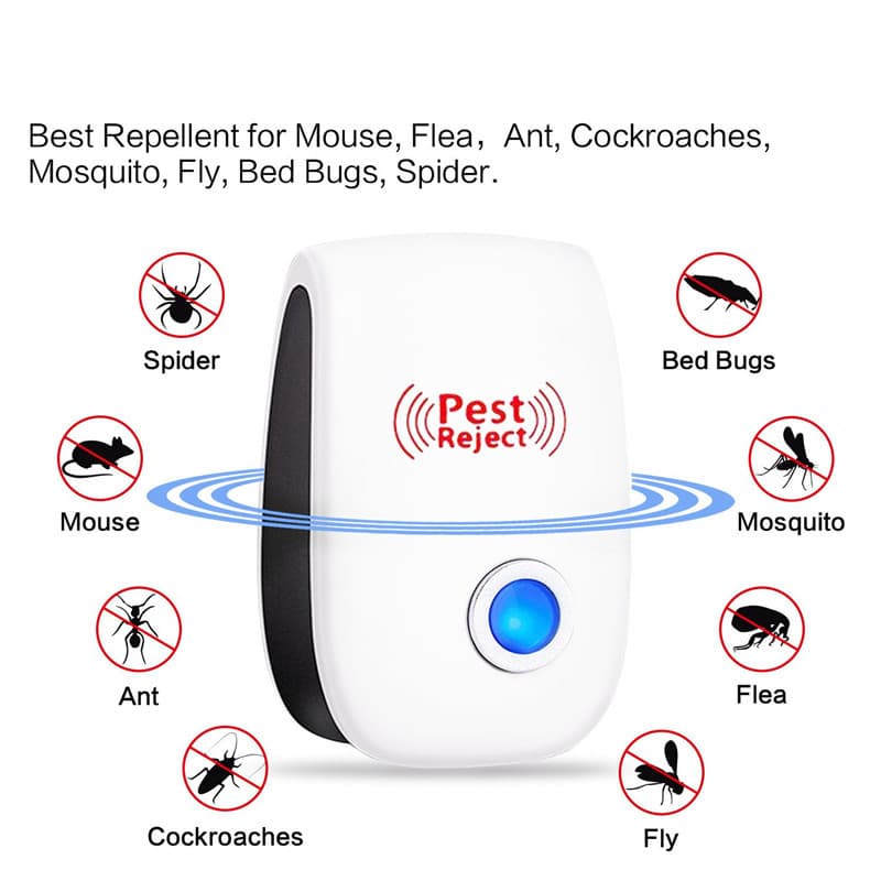 Electric Ultrasonic Pest Repeller Anti Mosquito Rodent Control Indoor Bug Cockroach Insect Killer Zapper Repellent