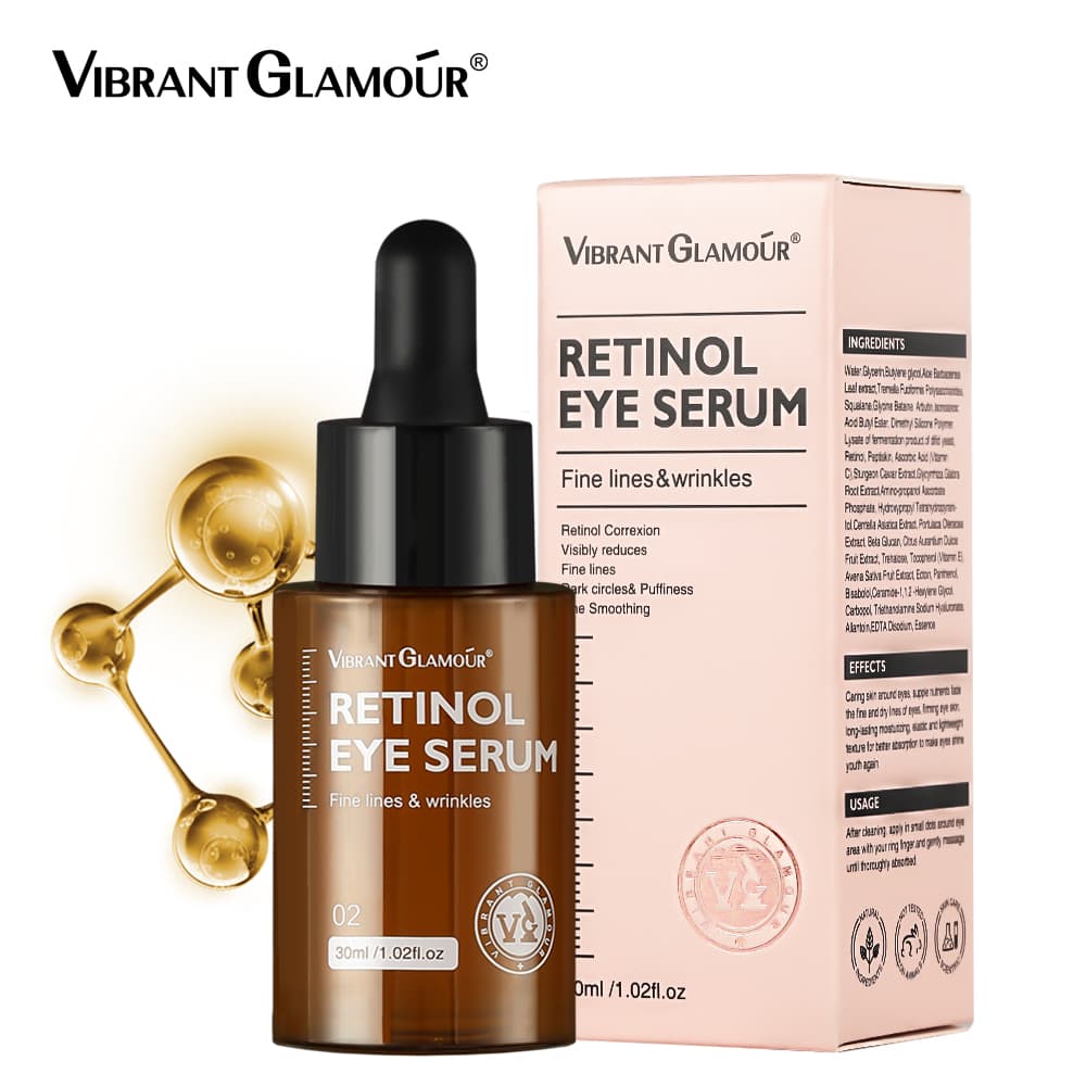 Vibrant Glamour Retinol Eye Serum For Fine Lines, Wrinkles, Dark Circles & Puffiness – Advanced Anti-Aging and Hydrating Eye Treatment 30ml