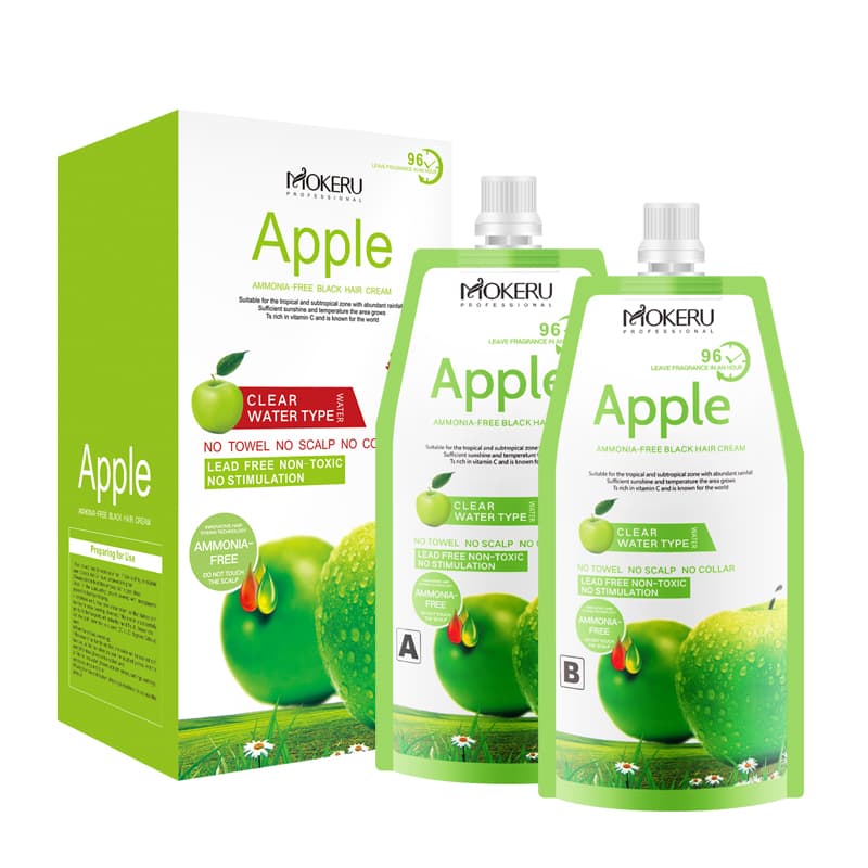 Mokeru Apple Ammonia Free Black Hair Cream Plant Extraction Hair Color Cream Hair Dye for Professional Salon