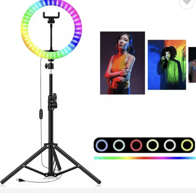 RGB LED Ring Light MJ26 10inch Video Studio Photo Selfie Light With Tripod