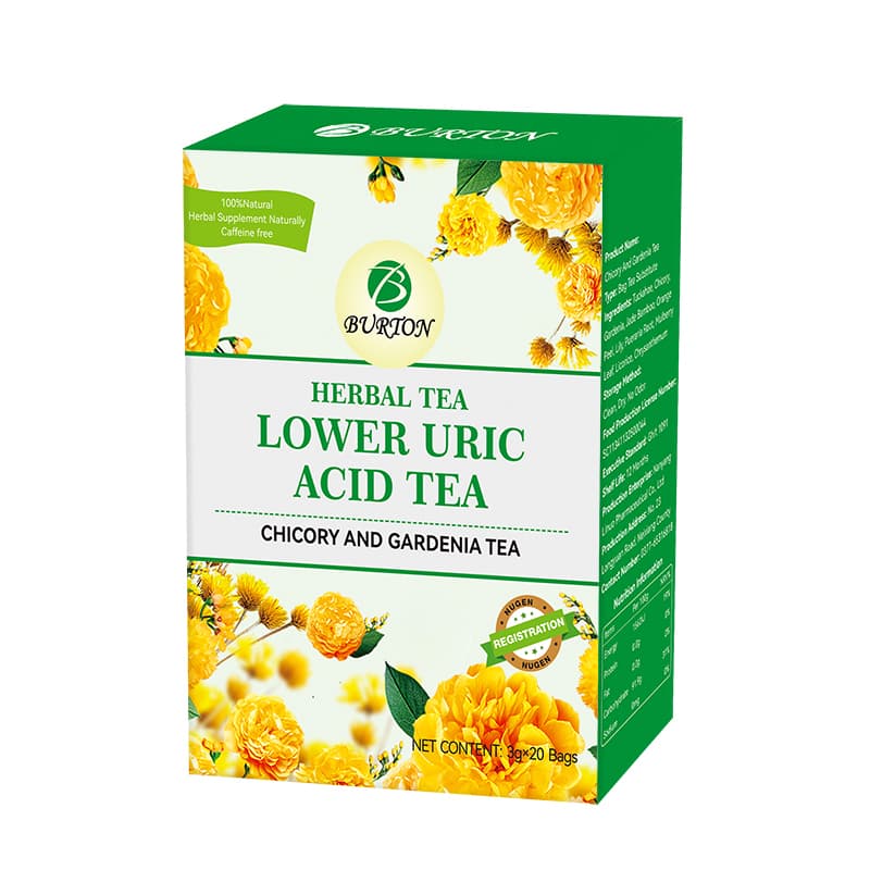 Burton Lower Uric Acid Herbal Tea – Premium Chicory & Gardenia Herbal Detox Tea For Uric Acid Management, Joint Wellness, Kidney Health Support And Natural Body Cleansing (20 Tea Bags)