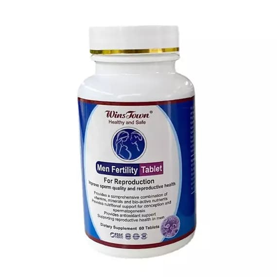 WinsTown Male Fertility Tablets With Ginseng Extract For Reproduction, Prenatal Multivitamin Male Fertility Supplement, Improve Sperm Quality & Reproductive Health 800mg 60 Tablets