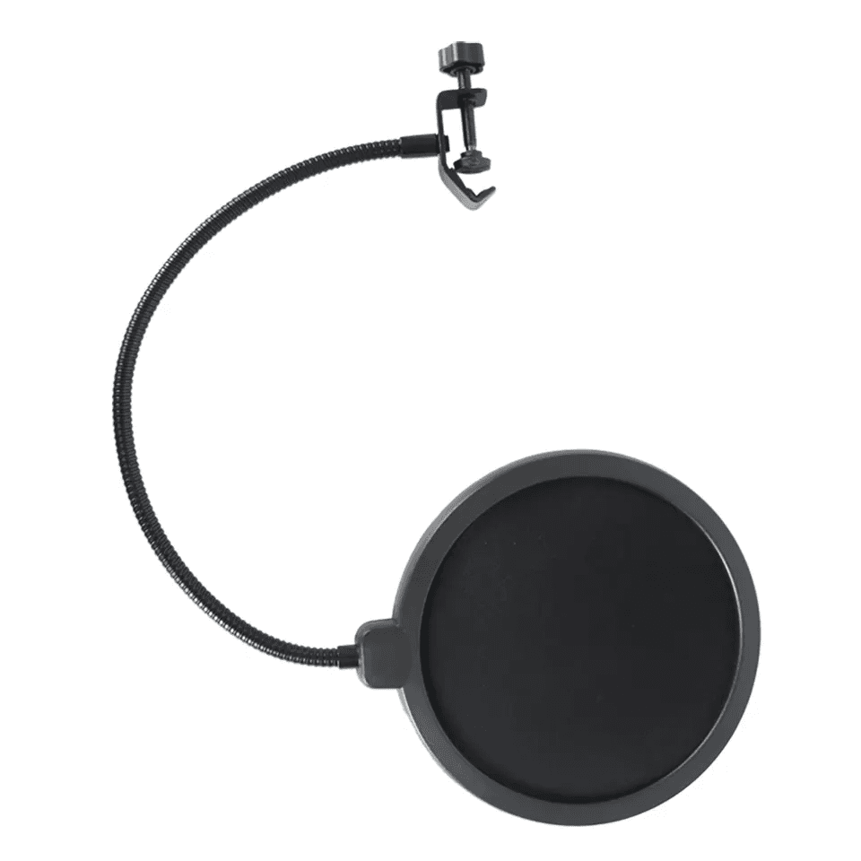Professional Vocal Pop Filter For Recording And Broadcasting - Eliminates Annoying Popping Sounds, Features Adjustable Flexible Neck, Easily Attaches to Any Microphone Stand.