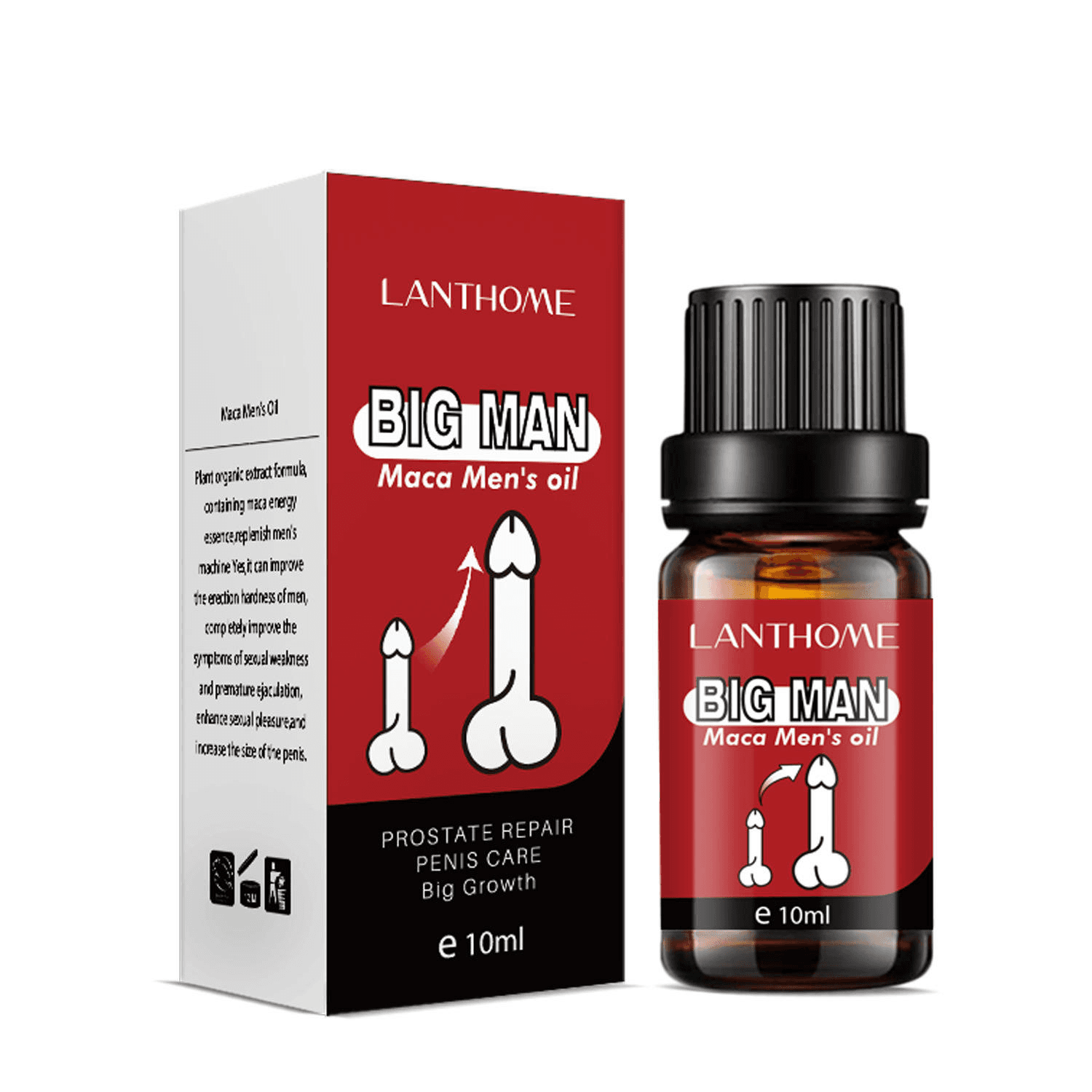 Lanthome Big Man Maca Men's Oil – Herbal Massage Oil for Penis Enlargement (10ml)