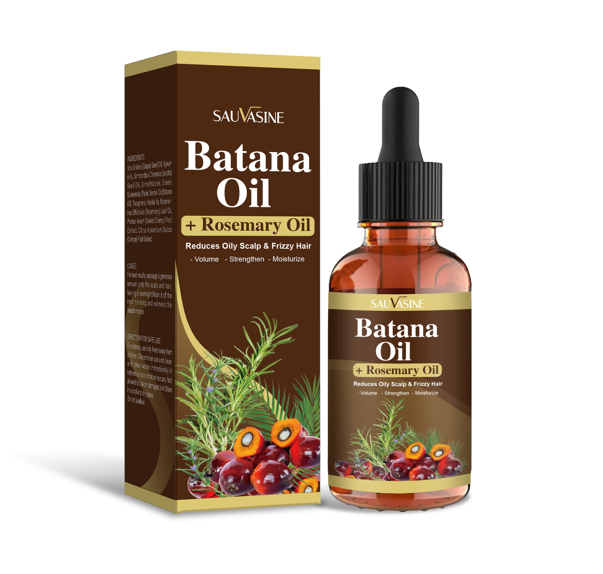 Sauvasine Batana Oil + Rosemary Oil Moisturizing Hair Growth And Repair Treatment