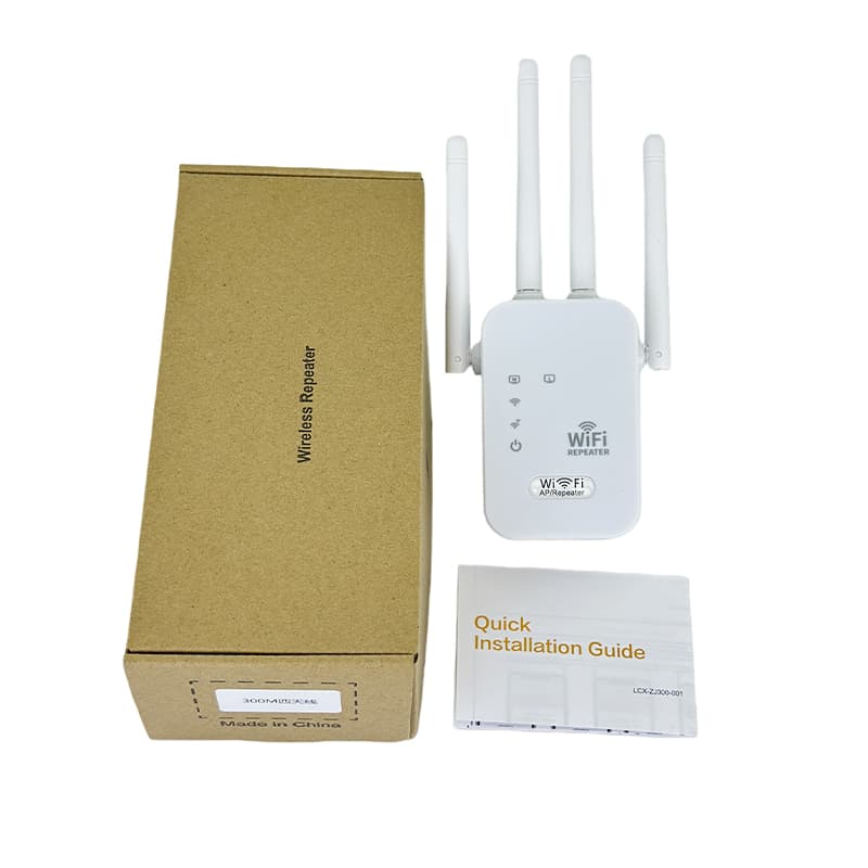300Mbps High-Speed Wireless WiFi Repeater, Range Extender And Signal Booster With 4 High-Gain External Antennas For Home, Office, Apartment, Shop, Hotel And Business Network Coverage Expansion