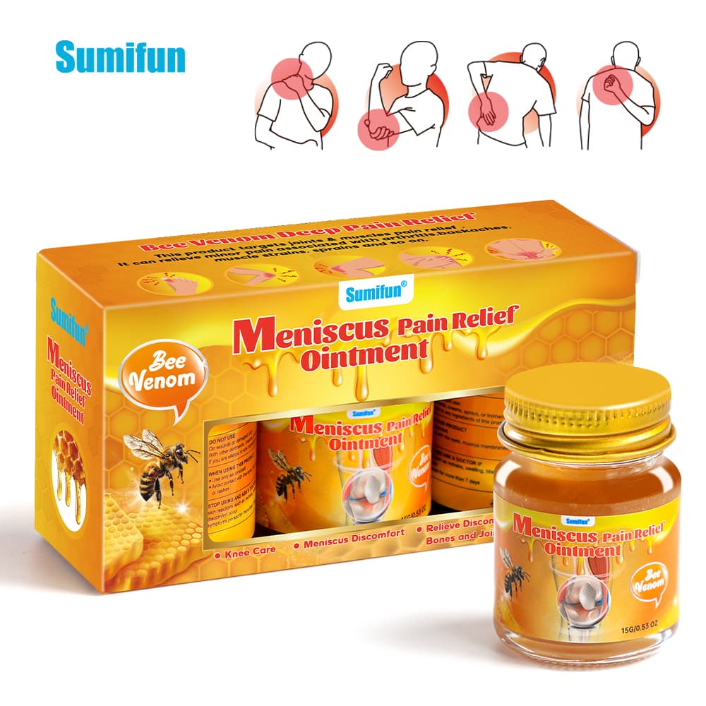 Sumifun Meniscus Pain Relief Ointment Joint Pain Relief Cream Knee Care Bee venom Balm For Joint Care Treatment Gel Cream Bee Venom Pain Relief Cream 15g*3
