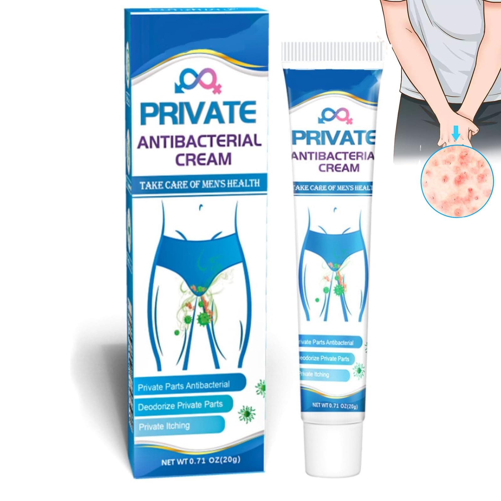 Sumifun Antibacterial Cream For Private Parts, Private Soothing Cream Unisex, Deodorant and Antifungal Cream, Private Soft Cream, Intimate Soothing Cream, External Cream for Soothing 20g