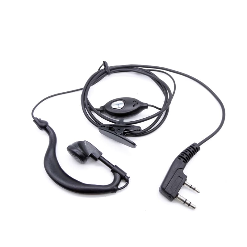 Baofeng 2-Pin Walkie Talkie Acoustic Ear Hook Earpiece Headset With PTT Microphone For Baofeng, Kenwood And Compatible Two-Way Radios
