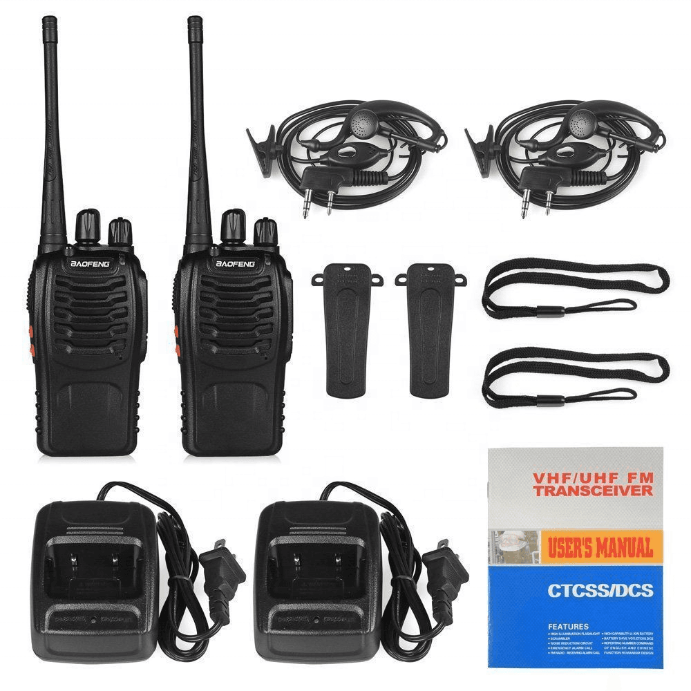 Baofeng Bf-888s Walkie Talkie Radio Call 2W UHF 400-470MHz 1500mah 16 Radio Channel (Range 1-3km)