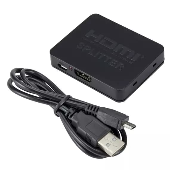 4K HDMI Splitter - Full HD 1080p Video HDMI Switcher, 1x2 Split with 1 Input and 2 Outputs