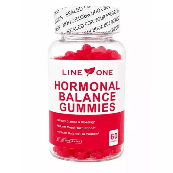 Line One Hormonal Balance Gummies For Women – Advanced Daily Hormone Support Formula With Natural Botanical Ingredients To Support Mood Balance, PMS Comfort, Menstrual Wellness, Emotional Well-Being & Overall Women's Health, 60 Gummies