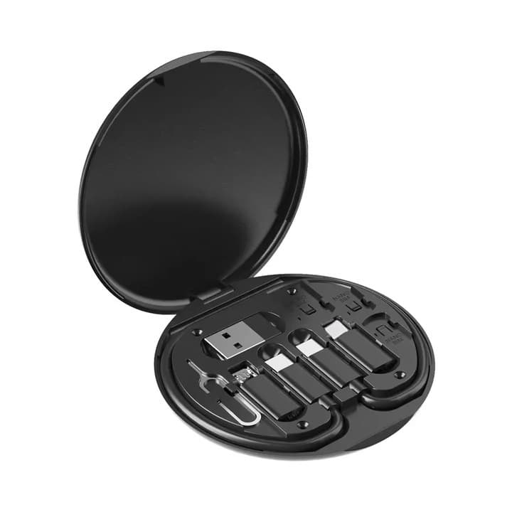 Portable 6-in-1 Phone Charging Adapter Kit 0.2M Type C USB Cable Nylon Jacket Travel Charge USB OTG Mobile Phone Set