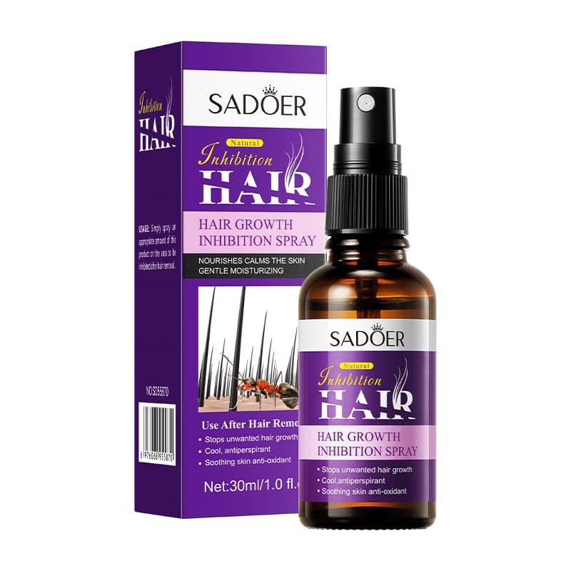 SADOER Hair Growth Inhibition Spray – Natural Post Hair Removal Spray For Reducing Unwanted Hair Growth, Soothing & Moisturizing Skin – Gentle Formula for Face, Legs, Arms, Underarms & Bikini Area (30ml )