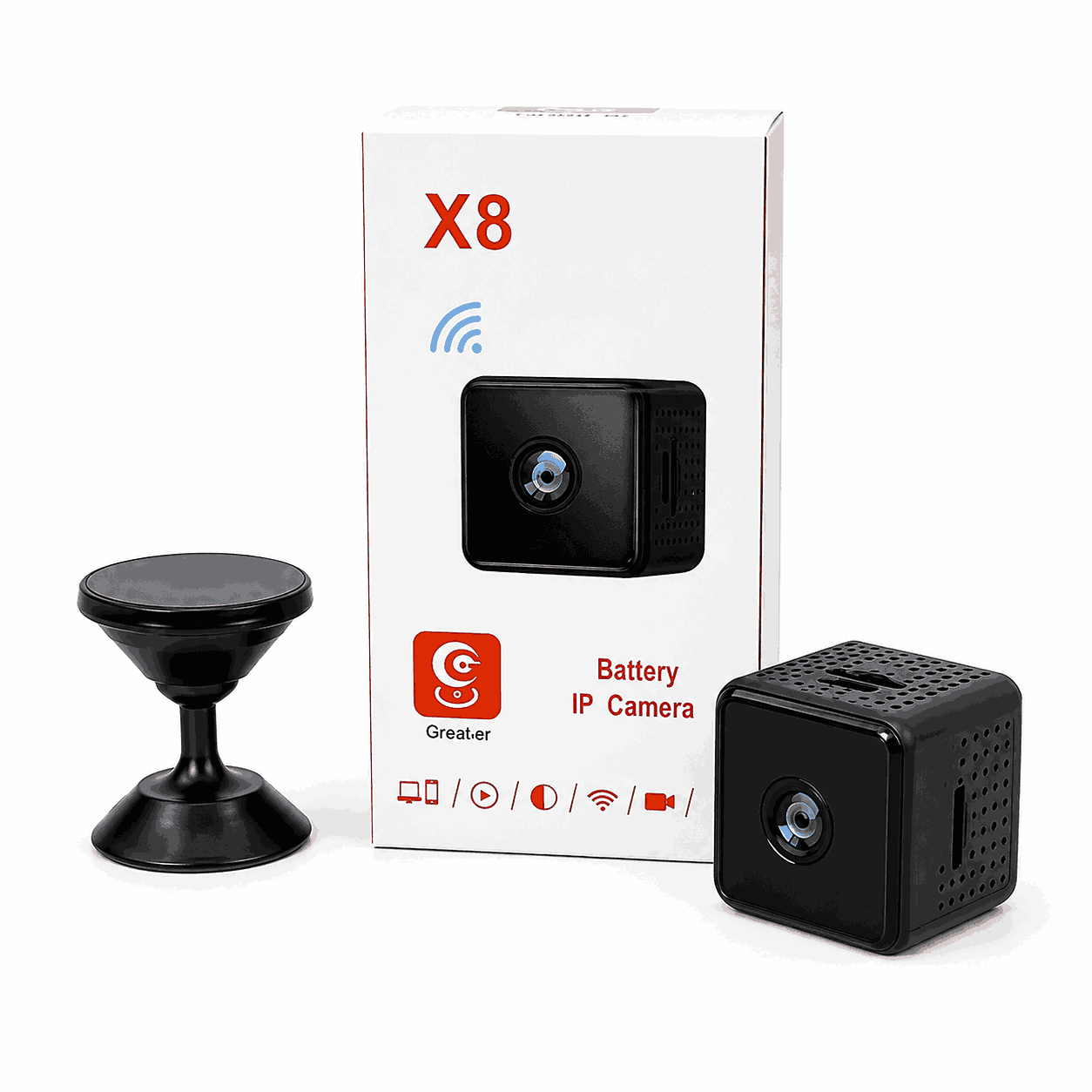 X8 Wireless Mini WiFi HD 1080P Battery IP Security Spy Camera With Night Vision, Motion Detection, Remote Mobile Viewing & Loop Recording