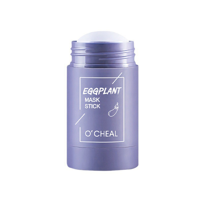 Eggplant Green Tea Solid Cleansing Mask - Purifying Clay Stick for Oil Control, Deep Cleansing, and Blackhead Removal