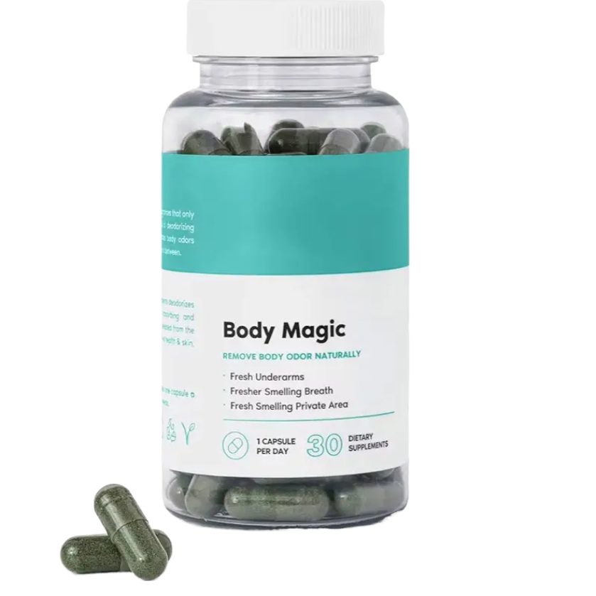 Body Odor Remover Capsule With Parsley, Chlorophyll, and Peppermint (30 capsules) | Dietary Supplement for Detox, Body Odor, Digestive Health, Skin Support, and Feminine Wellness