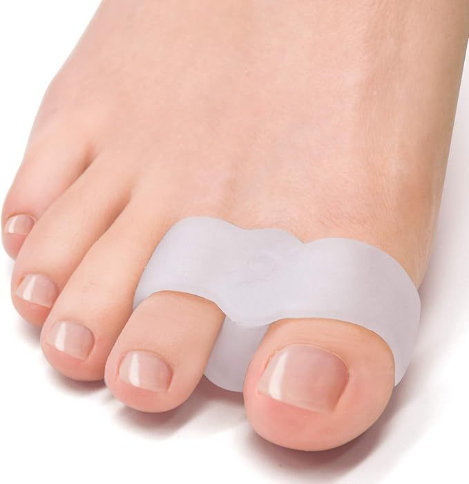 Bunion Corrector, Toe Separators with 2 Loops, Big Toe Spacer Suitable for Bunion and Overlap Toe (White)