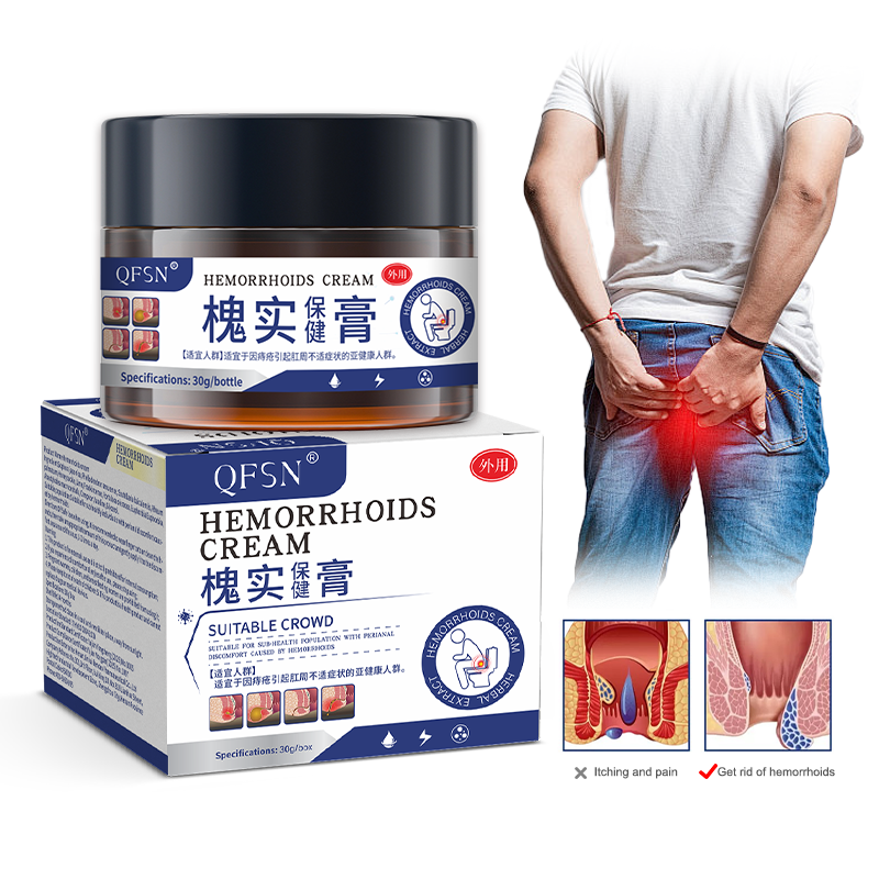 QFSN Natural Herbal Hemorrhoid Cream Hemorrhoids and Anal Fistula Pain Internal Piles Ointment External Anal Cream 30g