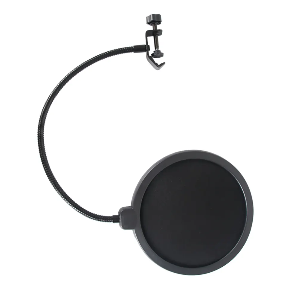 Professional Vocal Pop Filter For Recording And Broadcasting - Eliminates Annoying Popping Sounds, Features Adjustable Flexible Neck, Easily Attaches to Any Microphone Stand.