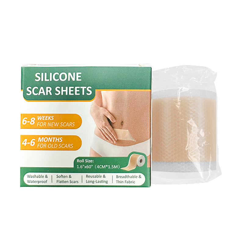 Silicone Scar Sheets Reusable Silicone Scar Tape For C Section, Tummy Tuck, Keloid And Surgical Scars, Skin-friendly, Waterproof, Breathable (4cmx1.5m)