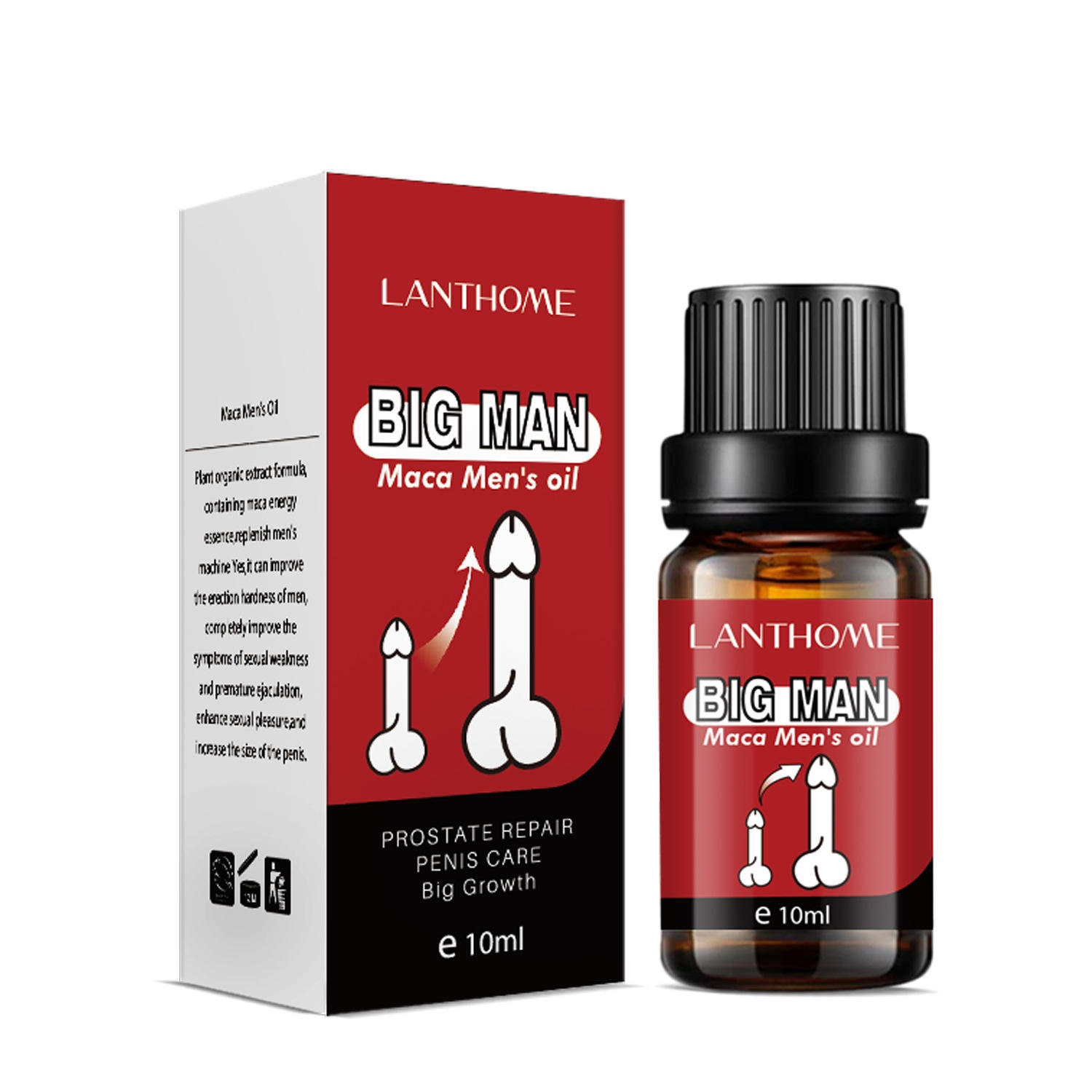Lanthome Big Man Maca Men's Oil – Herbal Massage Oil for Penis Enlargement  (10ml)