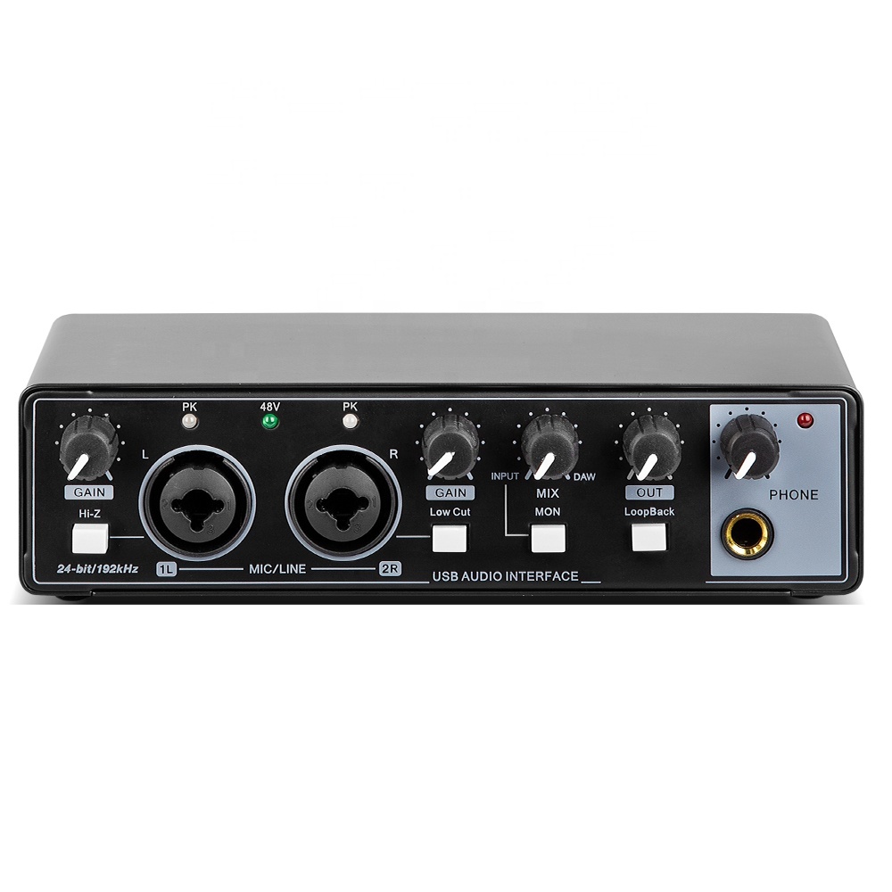 USB External Audio Interface Recording Live Dubbing Equipment for Singing, Guitar, Audiobook, Sound Card
