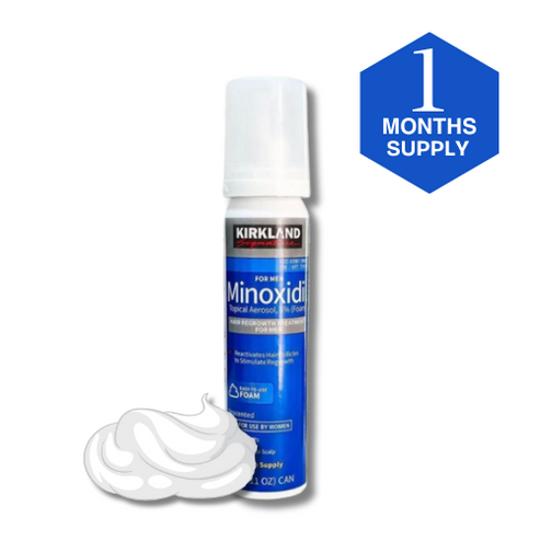 Kirkland minoxidil Foam Mens hair and beard regrowth 5% -1 Month supply