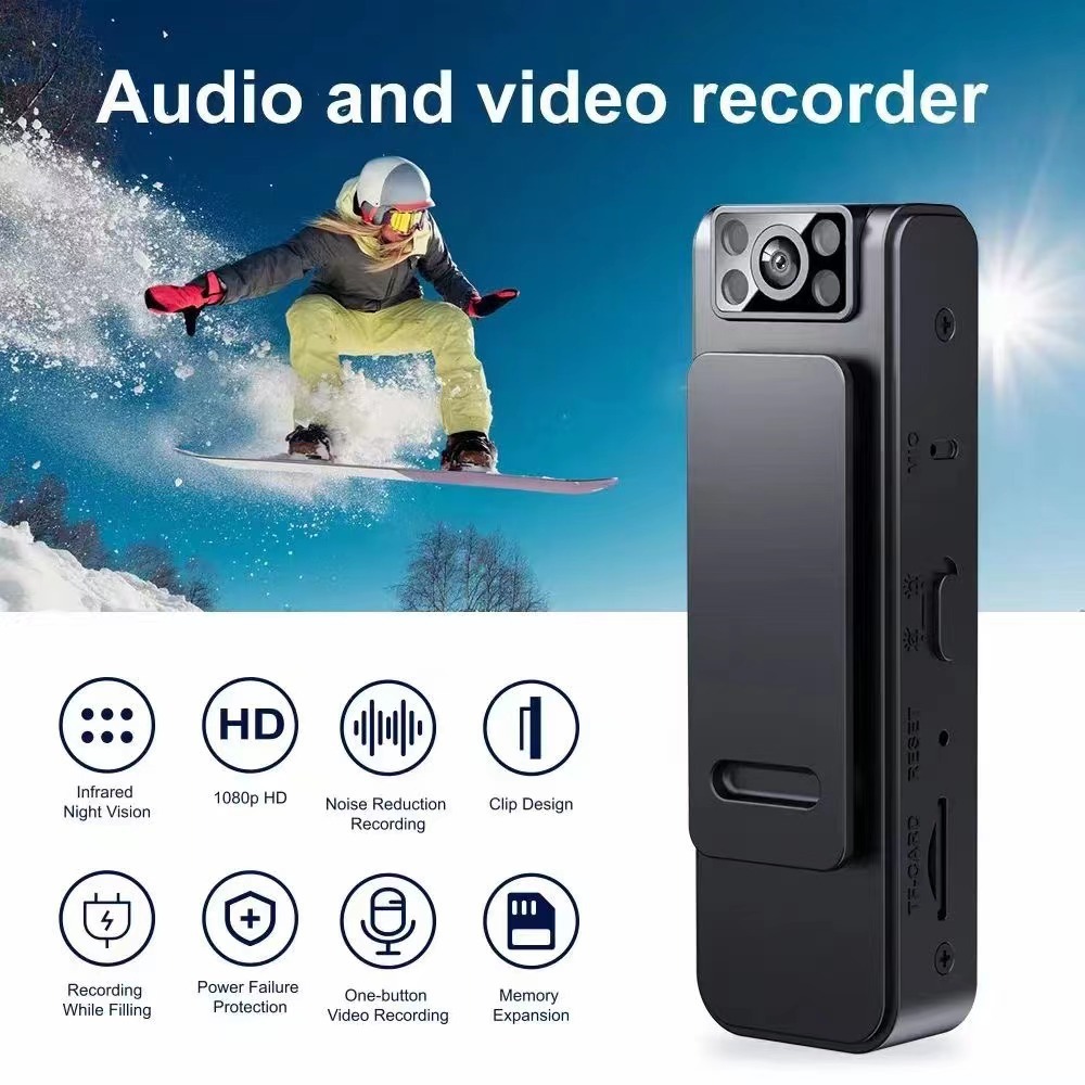 Wearable WiFi Chest Recorder Meeting Camera Portable Recording 1080P Magnetic Suction Back Clip Action Body Worn Camera