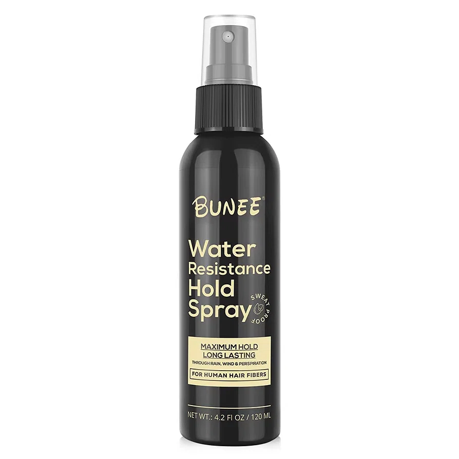BUNEE Water Resistance Hold Spray – Maximum Hold Finishing Spray For Hair Building Fibers, Long-Lasting Locking Mist For Wind, Sweat & Light Rain Resistance, 120ml
