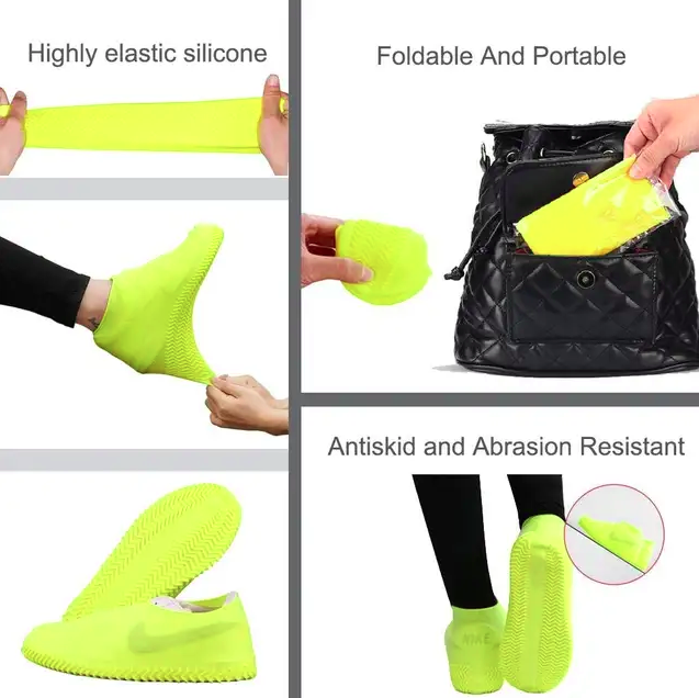 Waterproof Shoe Cover, Reusable Rubber Shoe Protectors Outdoor/Indoor/Walking Non Slip Stretchable - Image 3