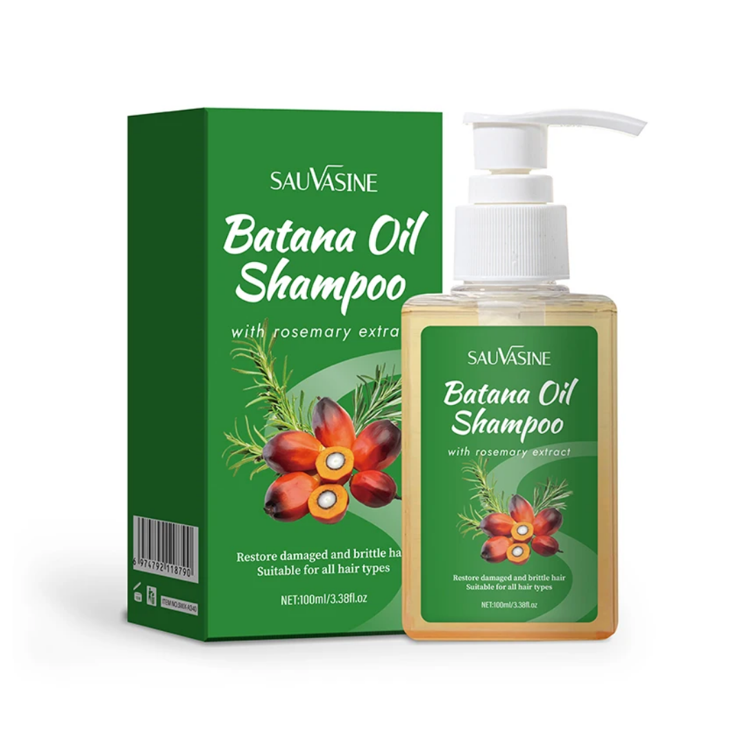 Sauvasine Batana Oil Shampoo - Soothing Scalp Cleansing, Nourishing with Rosemary Extract, Promotes Hair Growth, Restores Damaged Split Ends, and Anti-Hair Loss.