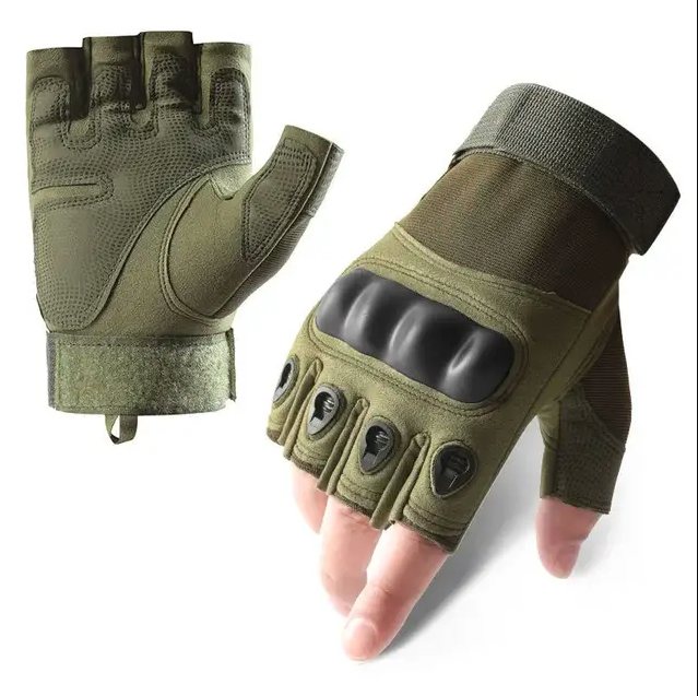 Men's Half Finger Tactical Gloves For Outdoor Cycling, Riding, Sports, Anti-Slip, Wear-Resistant, Mountain Climbing, Fitness, Boxing Training - Image 3