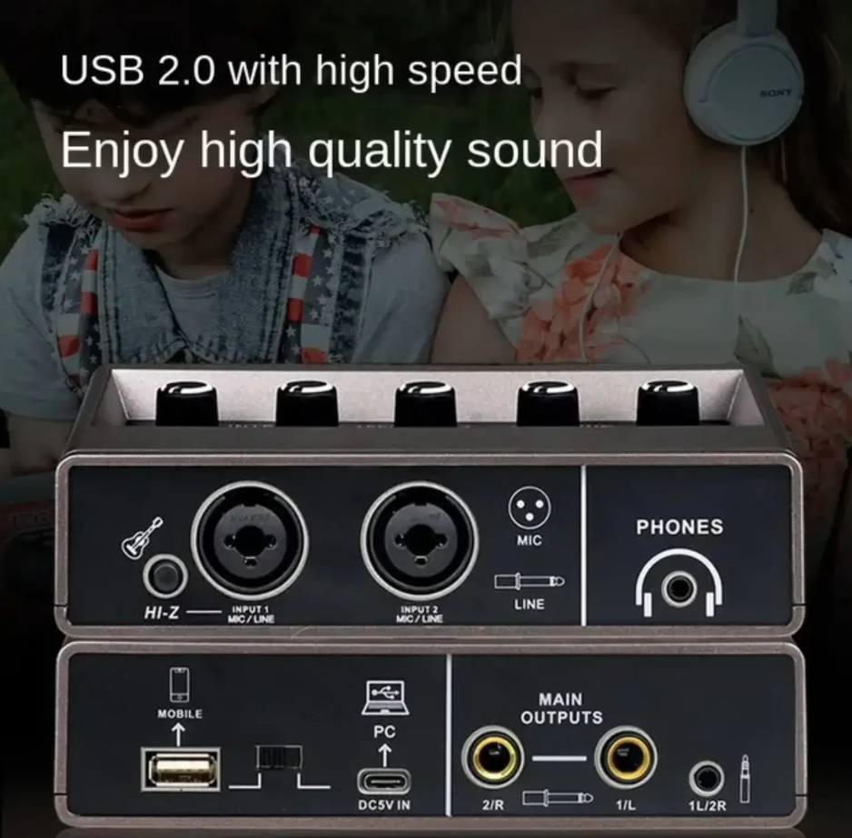 Microphone Recording Sound Card USB Sound Card Audio Mixer - Image 3