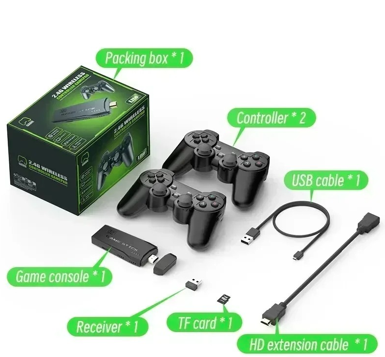 M8 Mini Retro Console 64GB Wireless Video Game Consoles 4K HD M8 Game Stick Lite With Gamepad Built-in 20000+ Games For PS1